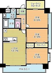 ベルステージ 3LDKの間取図画像
