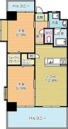 ウイングス三萩野 2LDKの間取図画像