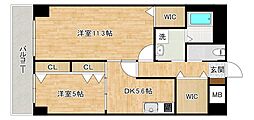 クルーズグラン・セレスト 2DKの間取図画像