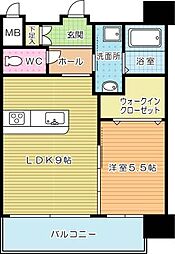 アクシオ小倉 1LDKの間取図画像