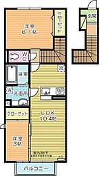 ルミナス須賀 2LDKの間取図画像