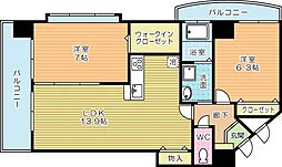 サンシャイン十番館.曽根 2LDKの間取図画像