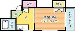 朝日ハイツ 1Kの間取図画像