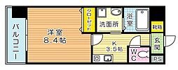 ブルースクエア響4 1Kの間取図画像
