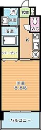 グレース上富野 1Kの間取図画像