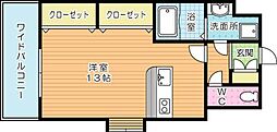ウィークスステラ ワンルームの間取図画像