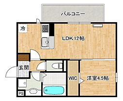 ストレイト葛葉 3階1LDKの間取り