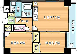 フィオレンティーナ 2LDKの間取図画像