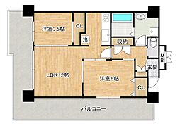 CPタワー 2LDKの間取図画像