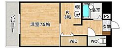 ピュアシティ小倉 1Kの間取図画像