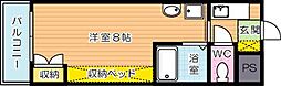 レディローザ ワンルームの間取図画像