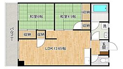 木本ビル 2LDKの間取図画像
