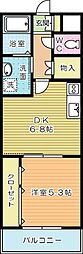 GALAXIEヴィーラブライト 1DKの間取図画像