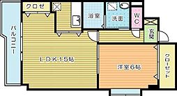 エスポワール 1LDKの間取図画像