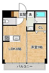 三萩野ビル 1LDKの間取図画像