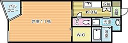 F.O.Sスクエア 1Kの間取図画像
