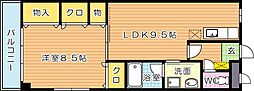 東海マンション 1LDKの間取図画像