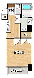 ダイナコート小倉下到津 1Kの間取図画像