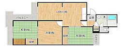 二十町団地 3LDKの間取図画像