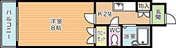 キャステール片野 1Kの間取図画像