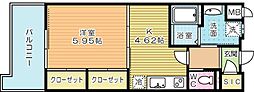 サンシャインサファイア・プリンセス戸畑 1Kの間取図画像
