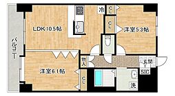 アルゴヴィラージュ八幡駅前 2LDKの間取図画像