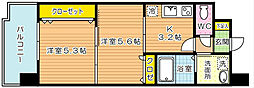 アルティザ小倉 1Kの間取図画像