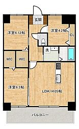 KSK南小倉コアプレイス 3LDKの間取図画像