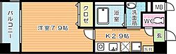 ガーディアンパレス小倉 1Kの間取図画像