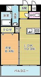 ジュピター 1LDKの間取図画像