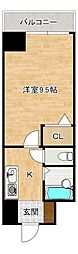 ギャラン南小倉 1Kの間取図画像