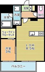 グランフォーレ小倉シティタワー 1LDKの間取図画像