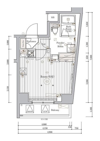 ミライズ東京EASTアネックス 303｜東京都墨田区八広2丁目(賃貸マンション1R・3階・27.32㎡)の写真 その2