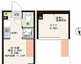 ハーモニーテラスM 101 ｜ 東京都墨田区京島3丁目12-13（賃貸アパート1R・1階・11.13㎡） その2