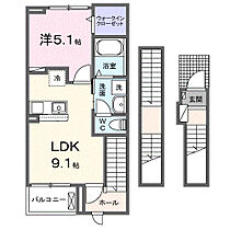 クラール元山駅前Ｂ 303 ｜ 香川県高松市元山町1067番地1（賃貸アパート1LDK・3階・42.20㎡） その2