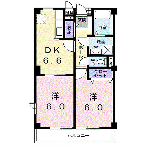 ガーデンハウスＭ　Ａ 203｜香川県丸亀市富士見町1丁目(賃貸アパート2DK・2階・43.82㎡)の写真 その2