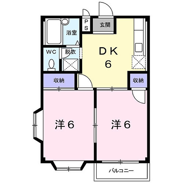 エルディム慶 202｜香川県高松市香西本町(賃貸アパート2DK・2階・39.67㎡)の写真 その2