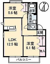 ロイヤル　フェルティ　Ｄ棟 202 ｜ 香川県高松市木太町4695（賃貸アパート2LDK・2階・57.07㎡） その2