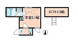 JR京浜東北・根岸線 大森駅 徒歩11分の賃貸アパート 3階1Kの間取り