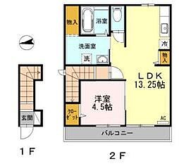 JR京浜東北・根岸線 大森駅 徒歩5分の賃貸アパート 2階1LDKの間取り