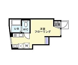 ガーデン自由が丘テラス 1階ワンルームの間取り