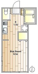 ガーデンハイツ秀 1階1Kの間取り