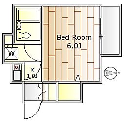 ロイヤルエクセレント学芸大 3階1Kの間取り
