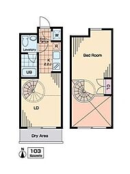 KTテラス 1LDKの間取図画像