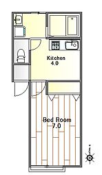 ハイムT・C 1Kの間取図画像