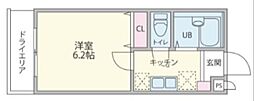 キーウエスト三軒茶屋 ワンルームの間取図画像