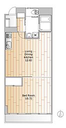 マンション清水台 1LDKの間取図画像