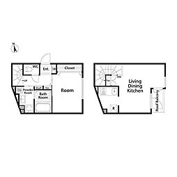 タスキsmart都立大学 1LDKの間取図画像
