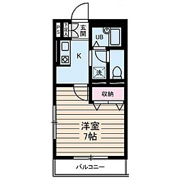 グレース布施 1Kの間取図画像