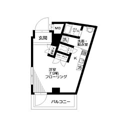 ハーモニー・コート ワンルームの間取図画像